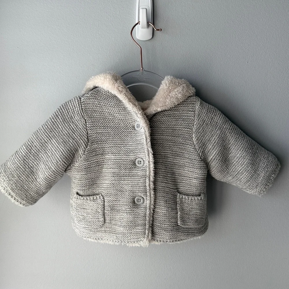 Baby Gap Knit Fleece Lined Baby Coat